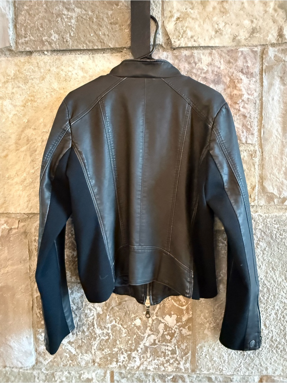 We The Free Black Faux Leather Moto Jacket